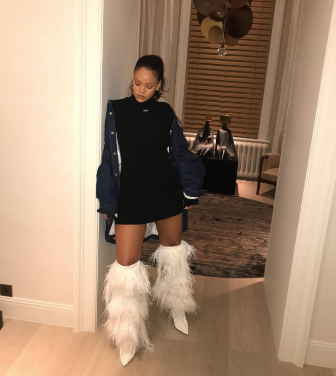 Rihanna Just Wore A Pair Of Saint Laurent Boots Fresh Off The Runway
